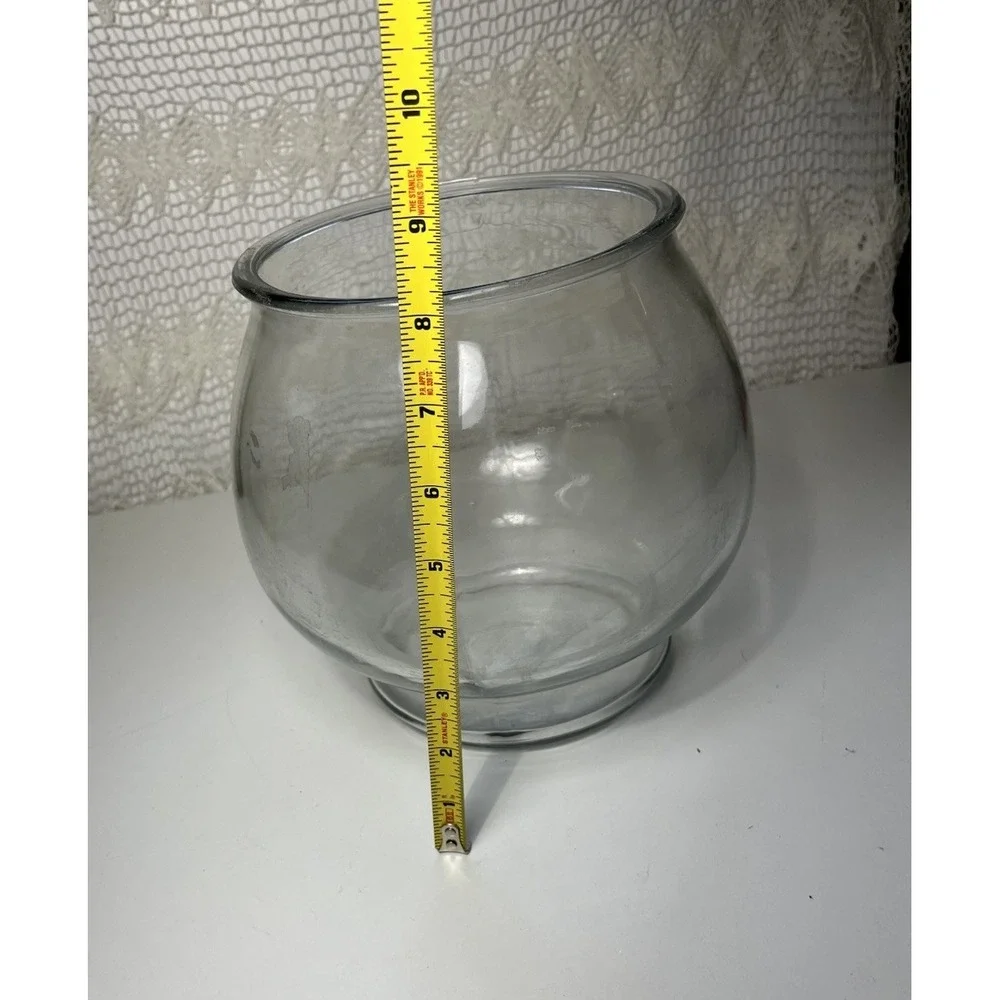 1 Gallon Footed Fish Bowl Super Thick Glass Multi Purpose Easy Cleanup Durable